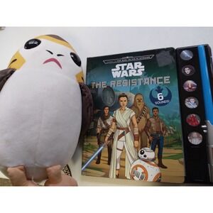 star wars last jedi porg plushie with star wars the resistance book bundle of 2